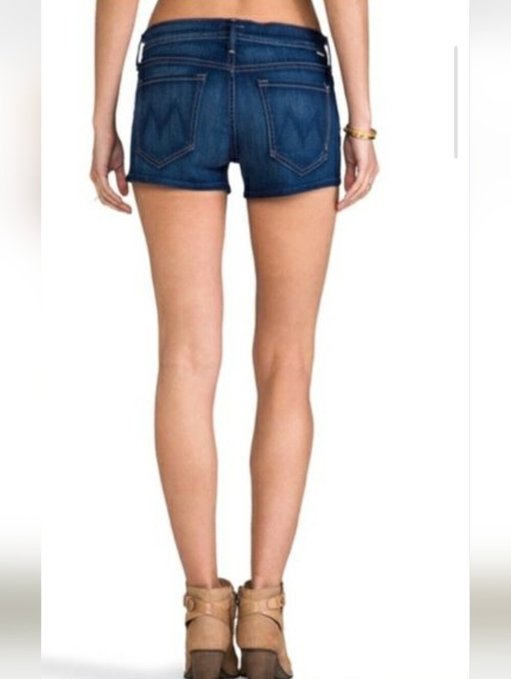 Rare MOTHER Short Short Devil In A Blue Suit Dark Blue Denim Jean Shorts Sz 28